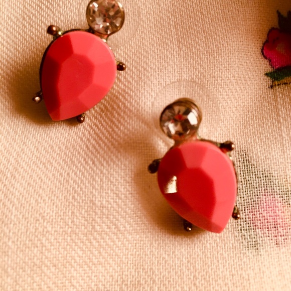 Holt Renfrew Teardrop Earrings. Hot Pink. Pierced - Picture 2 of 9